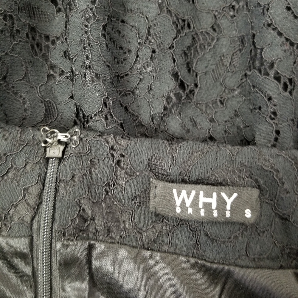 New WHY Dress Black Lace Wide Leg Tuxedo Stripe Pants With Shorts Lining Small - Picture 14 of 16